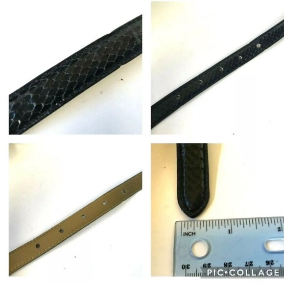 Liz Claiborne black snakeskin snake women’s belt vintage size small medium - Picture 12 of 12
